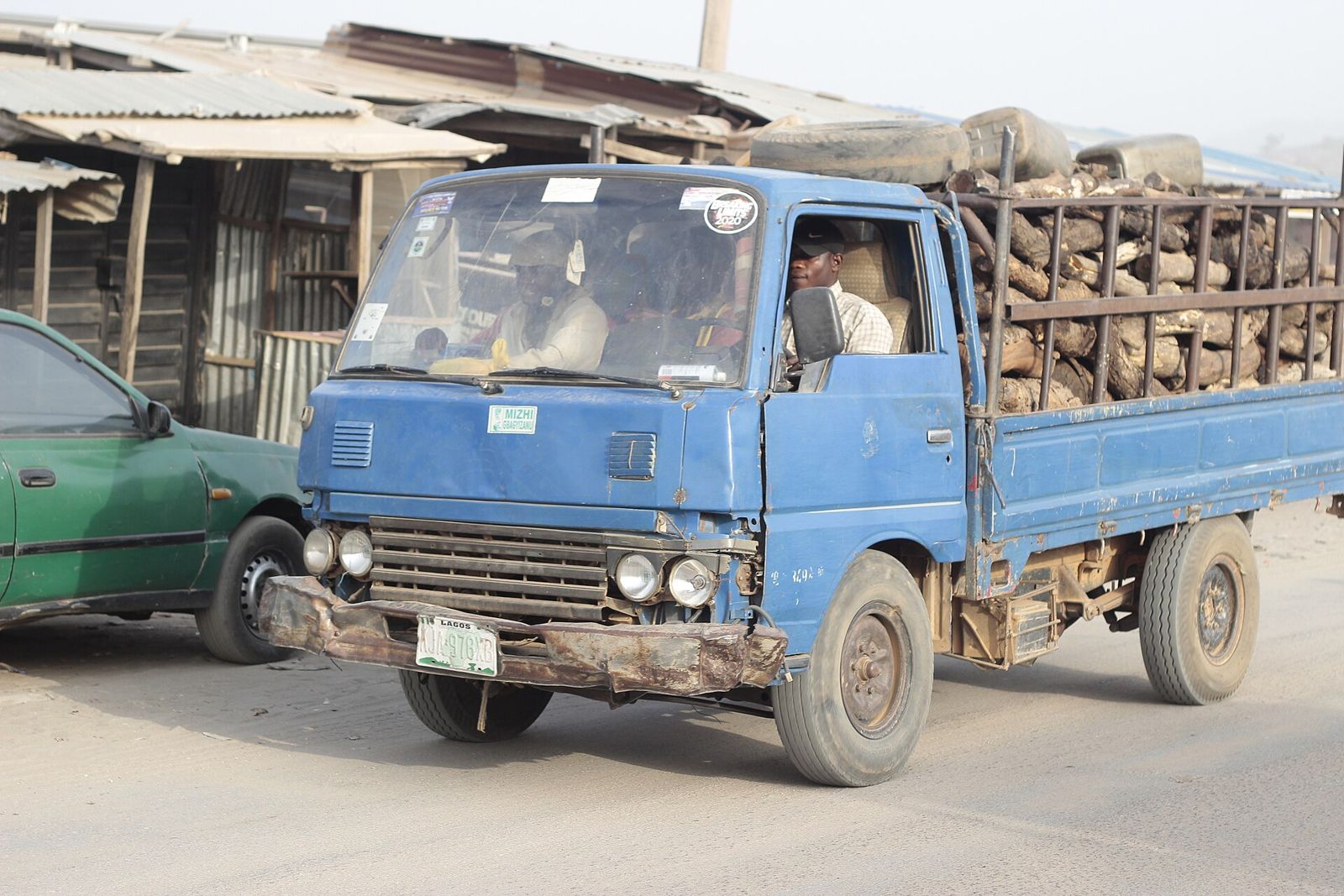 A loaded truck heading to market