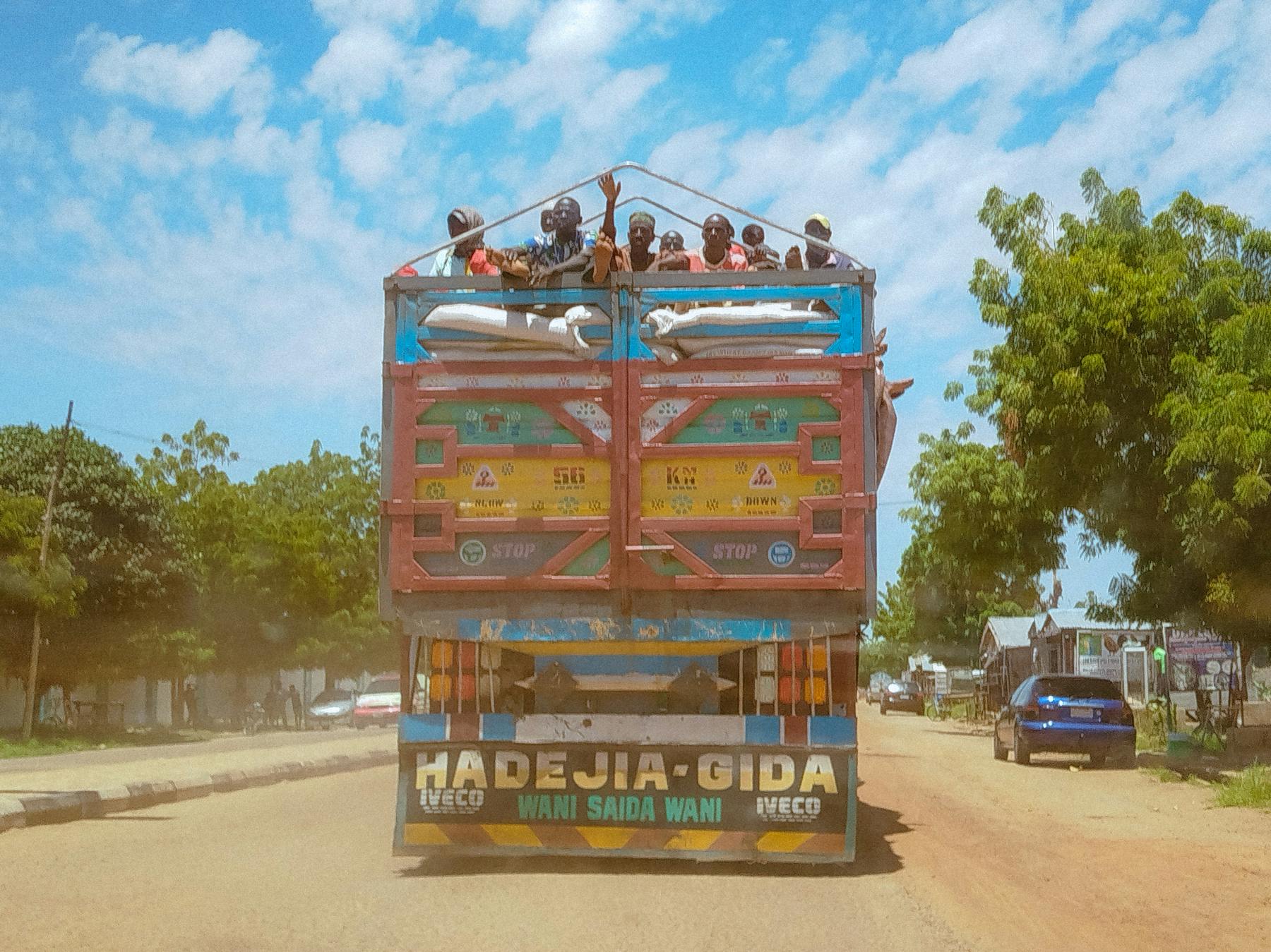 Commercial truck carrying stock in Nigeria
