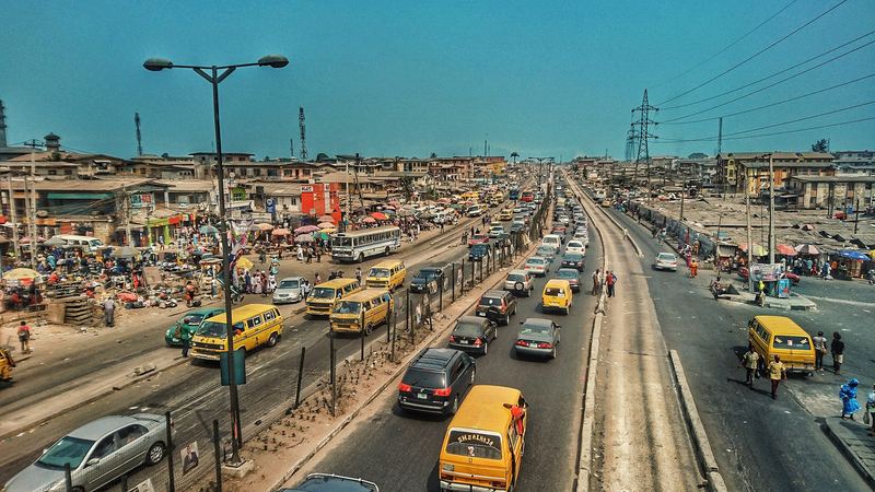 The road to Mile 12 market, Lagos
