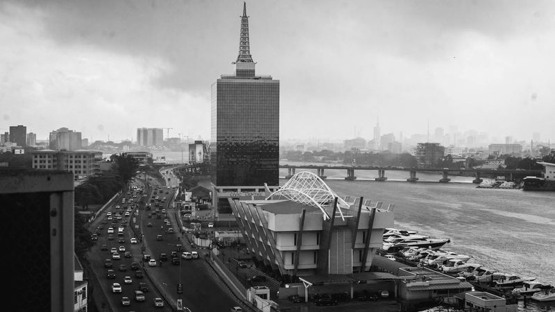 Lagos skyline with major road movement