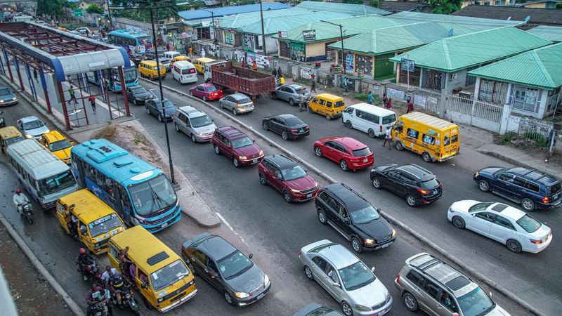 Lagos traffic from above