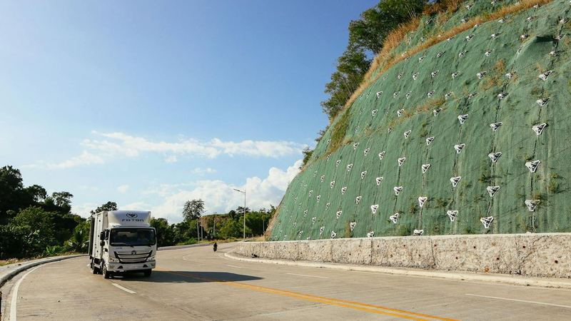 Heavy truck moving on an intercity highway