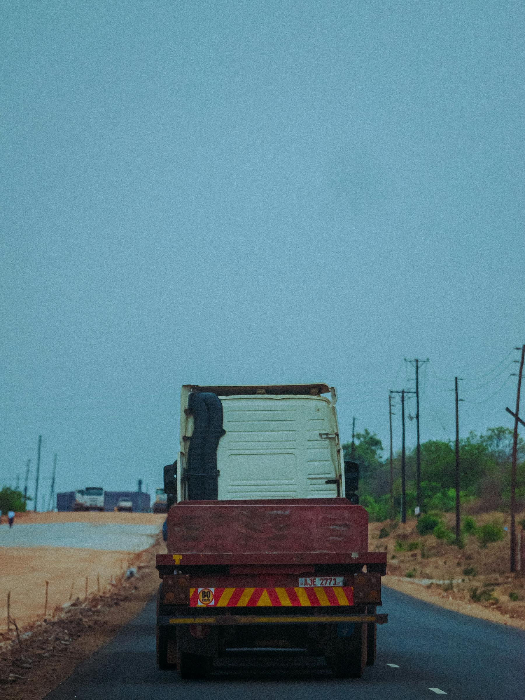 Heavy lorry moving through Nigerian transport route