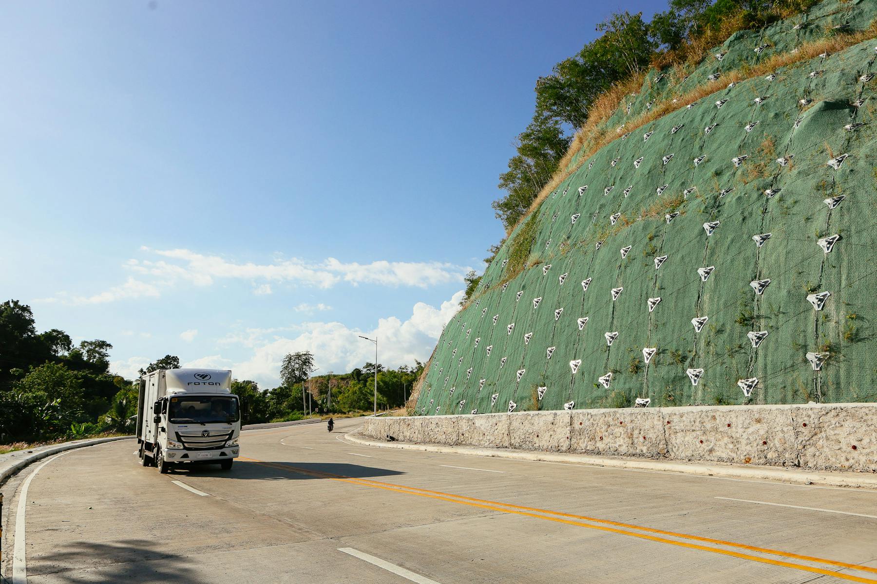 Heavy truck moving on an intercity highway