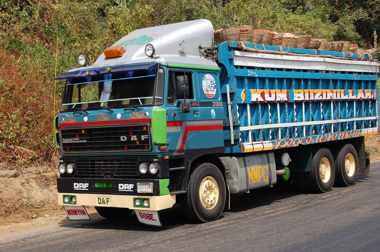 A long-haul truck on a Nigerian highway
